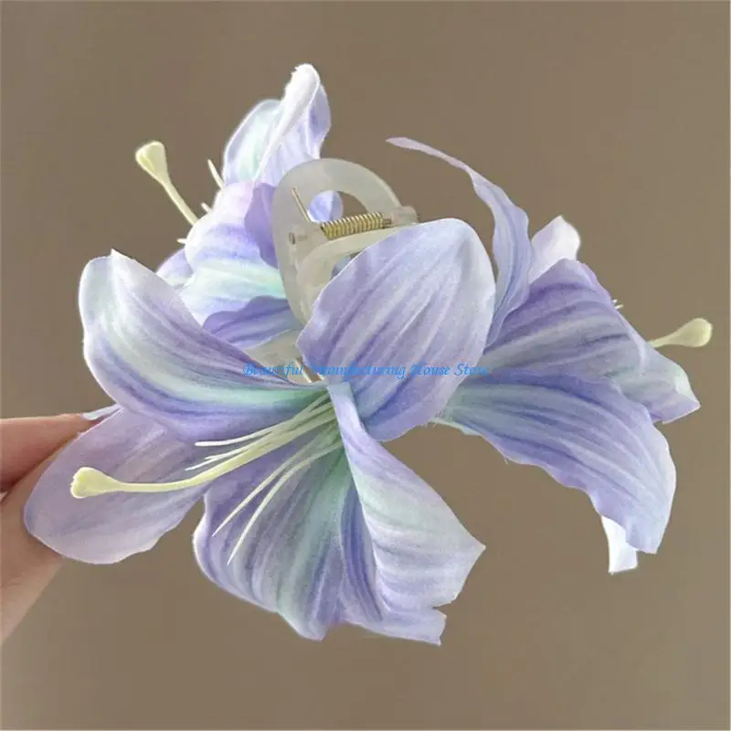 E56A Elegant Flower Hair Clip Strong Grip Hair Claw Clip With Acrylic Clamp For Women Of All Ages Various Outfit