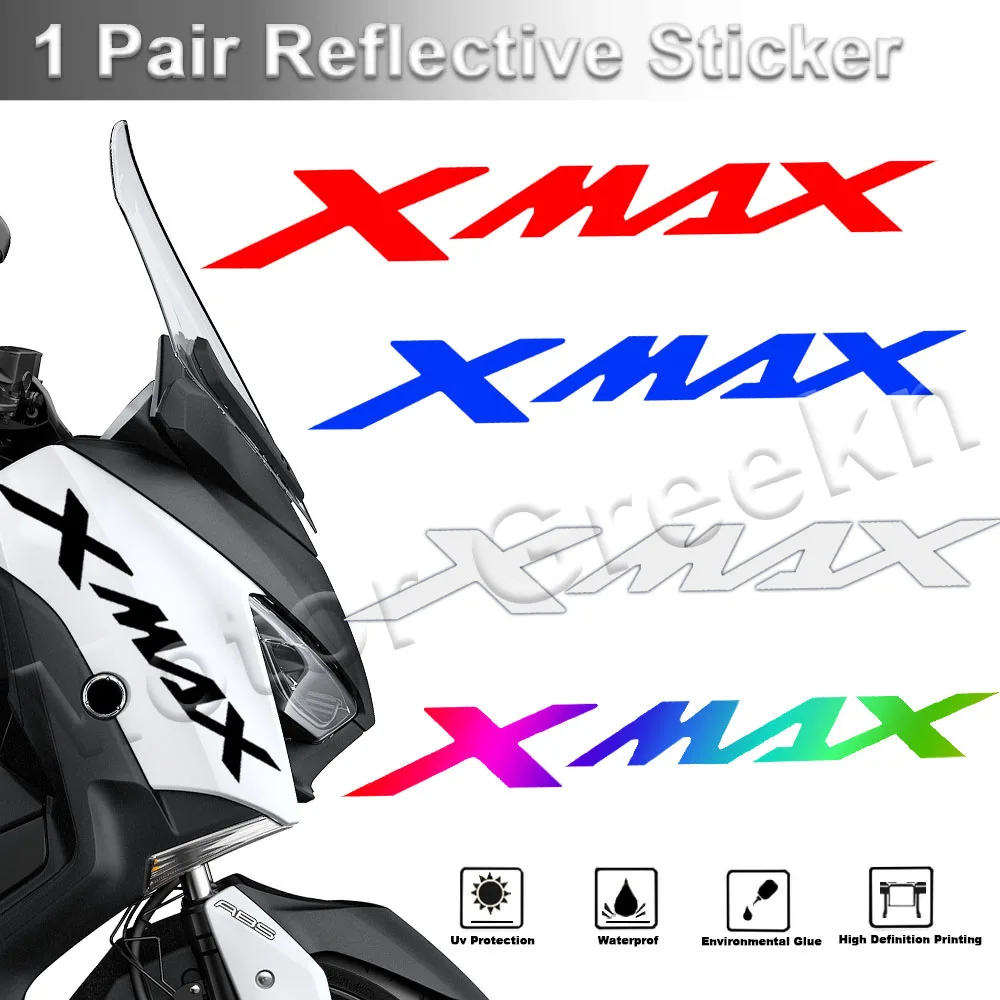 For Xmax 250 125 300 400 XMAX250 xmax125 Reflective Motorcycle Scooter Stickers Emblem Logo Decals Waterproof Accessories