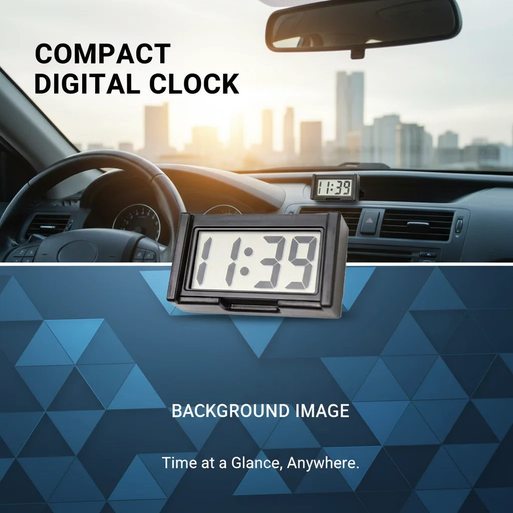 Mini Digital Clock Large Screen Self-adhesive Electronic Car Dashboard Clock for Truck