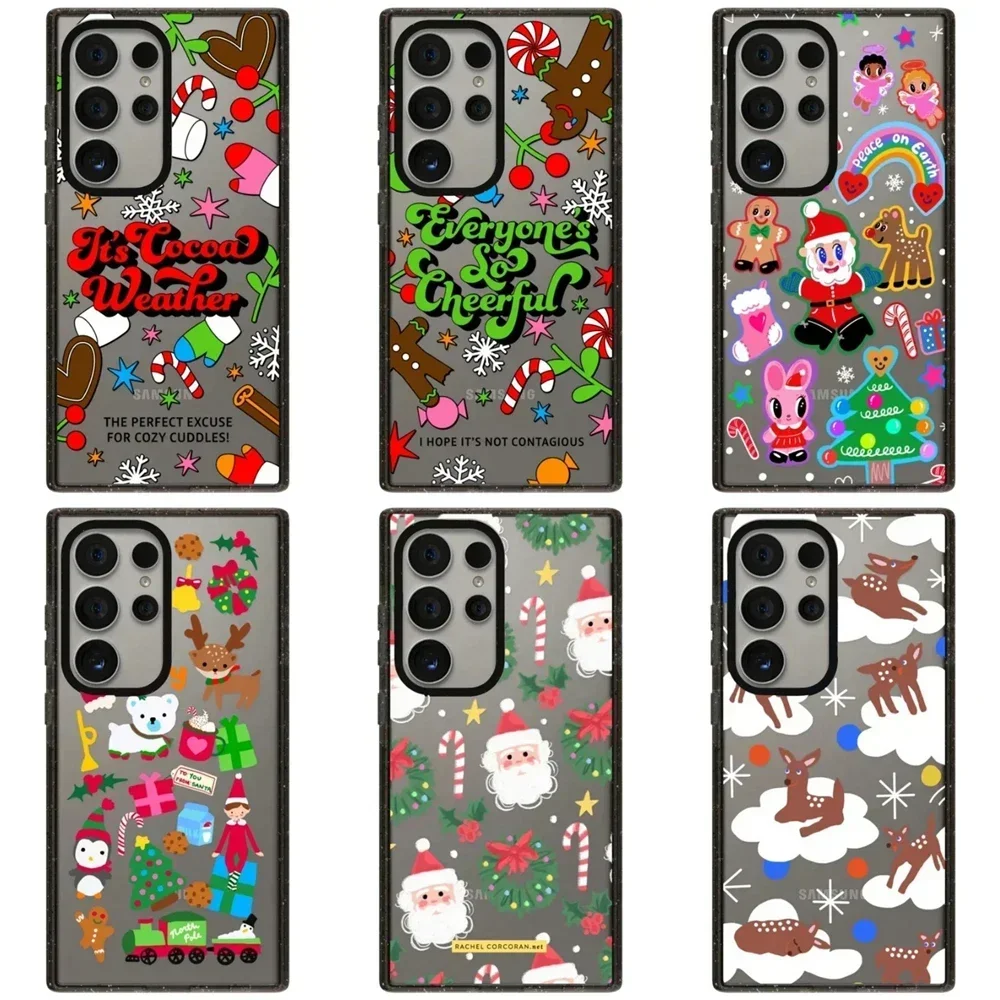 

Christmas Santa Claus Magnetic Acrylic Black Border Case for Samsung Galaxy S25 S24 S23 Ultra S25U S23+ S24 Plus Case