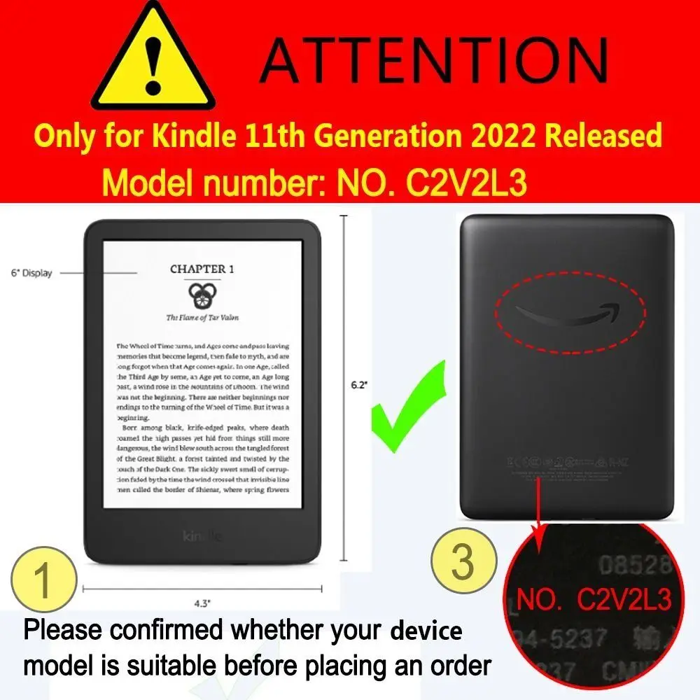 Nova e-reader capa protetora de couro caso auto sleep/wake escudo protetor completo kindle 2024/2024 lançado 11/12th geração