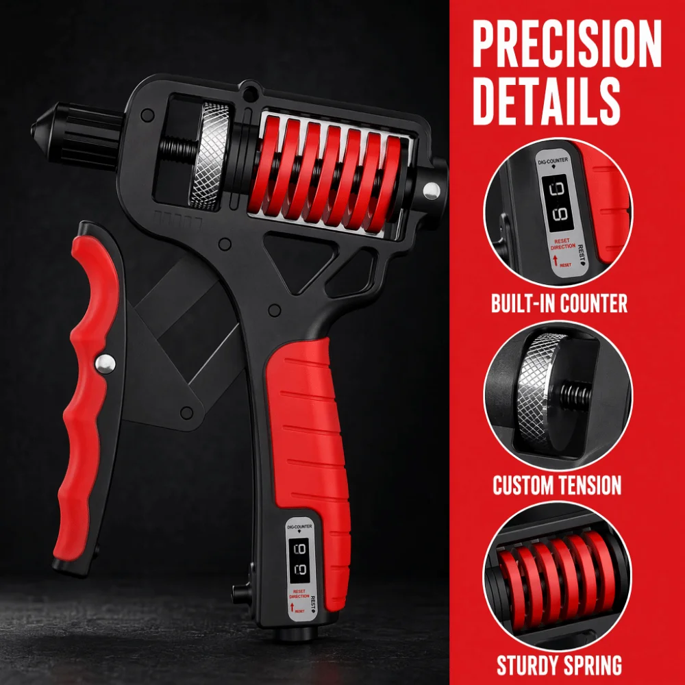 Non-Slip Hand Grip Strength Trainer Adjustable Resistance Titanium steel Adjustable Grip Strengthener TPR Coating Spring-Loaded