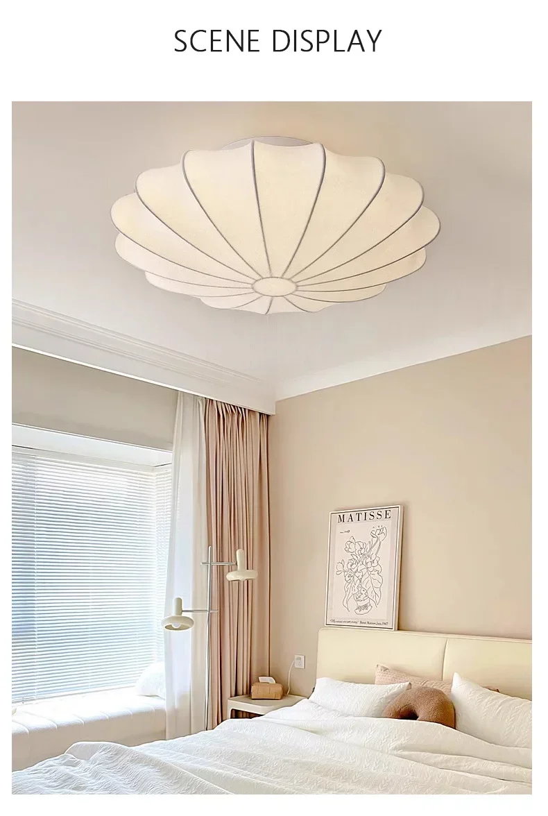 Nordic Silk E27 LED Ceiling Light Minimalism White
