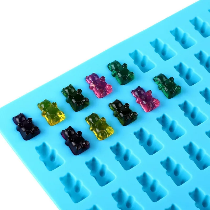 Silicone Gummy Bear Mold Chocolate Dessert Mould with Dropper DIY Mini Bears Fondant Candy Cake Decoration Kitchen Baking Tools