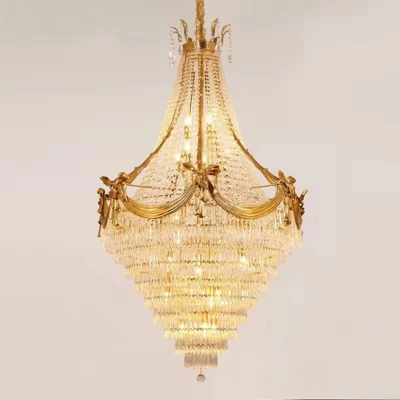 European Villa Foyer Pendant Lighting Elegant French Empire Crystal Chandelier Wedding Decorative Chandelier