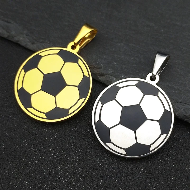 

3Pcs Hip Hop Soccer Football Charms For Women Men Stainless Steel Gold Silver Color Trendy Sports Pendants Jewelry Gifts