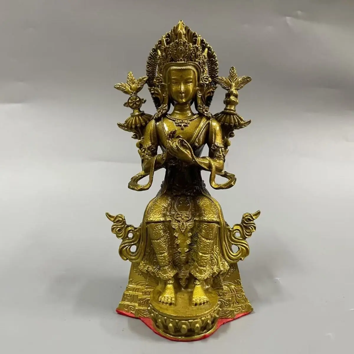 Tibetan Buddhism Maitreya Buddha Statue Vintage Maitreya Qiangba Fo Sculpture Home Altar Worship Decor