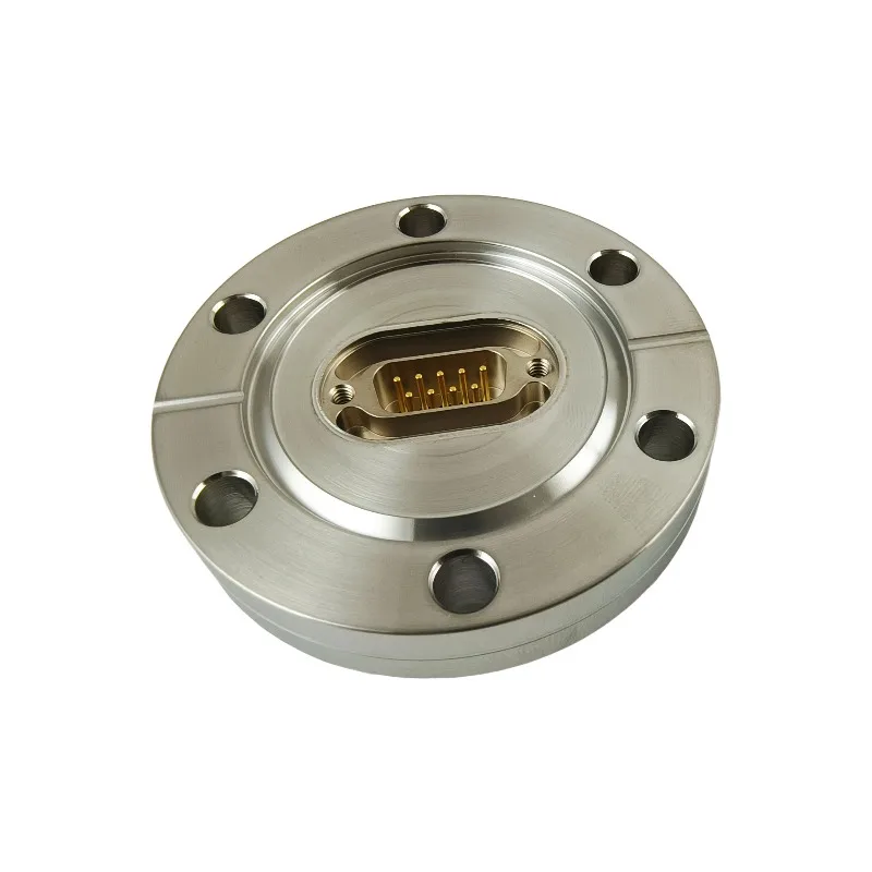 RubyVac Stainless Steel CF35/CF40 with Single Core DB9 Vacuum Connector Feedthrough Electrode, Circular To Male