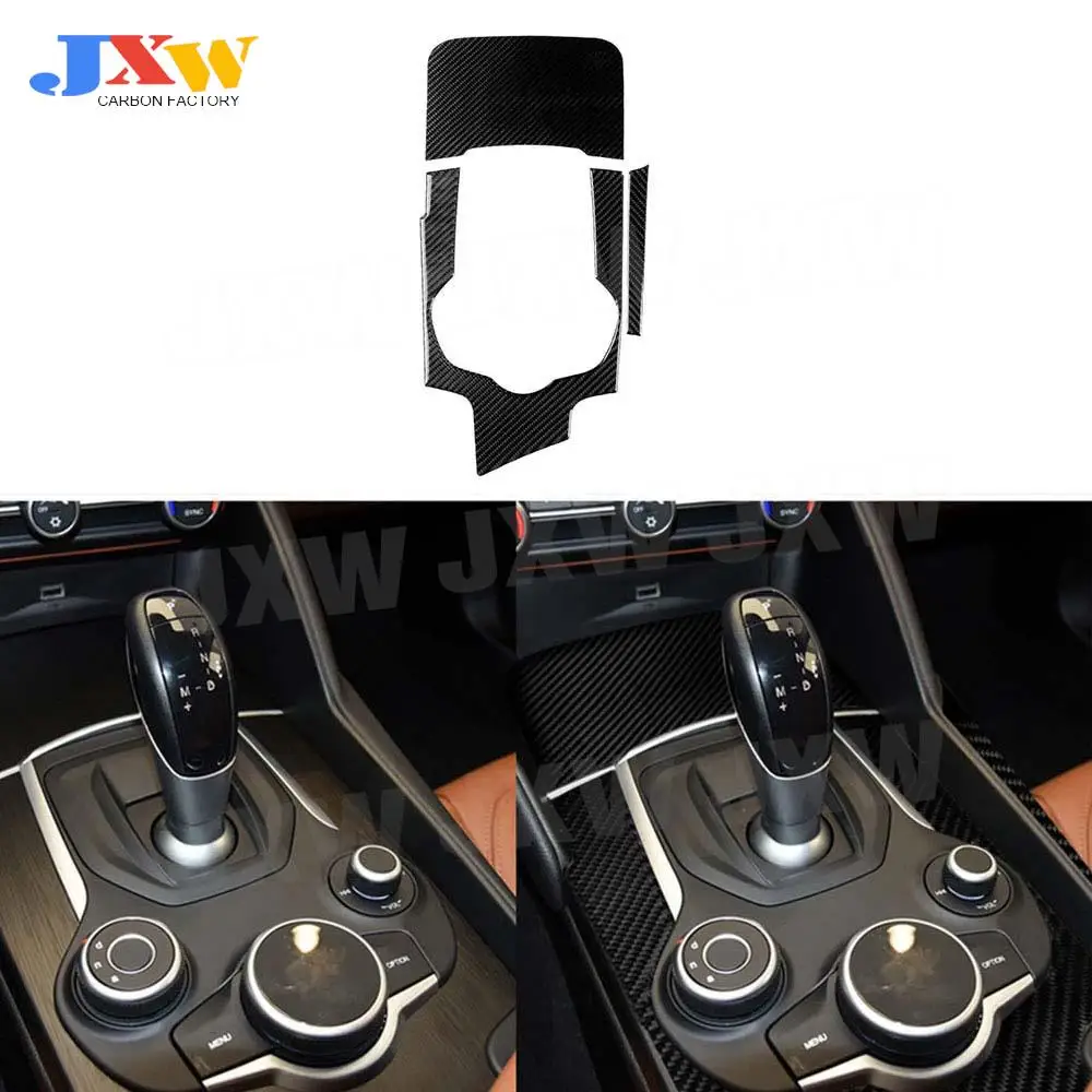 

Car Carbon Fiber Interior Accessories Decor Sticker Center Console Gear Shift Trim Fit For Alfa Romeo Giulia 17-2019 LHD Styling