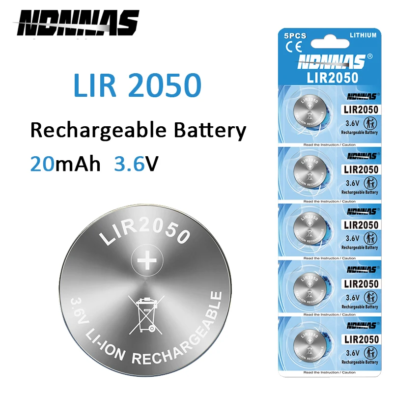 

2-50PCS LIR2050 2050 Replaces CR2050 LM2050 3.6V Lithium Battery For Car Remote Control Electronic Watch Toy Button Coin Cell