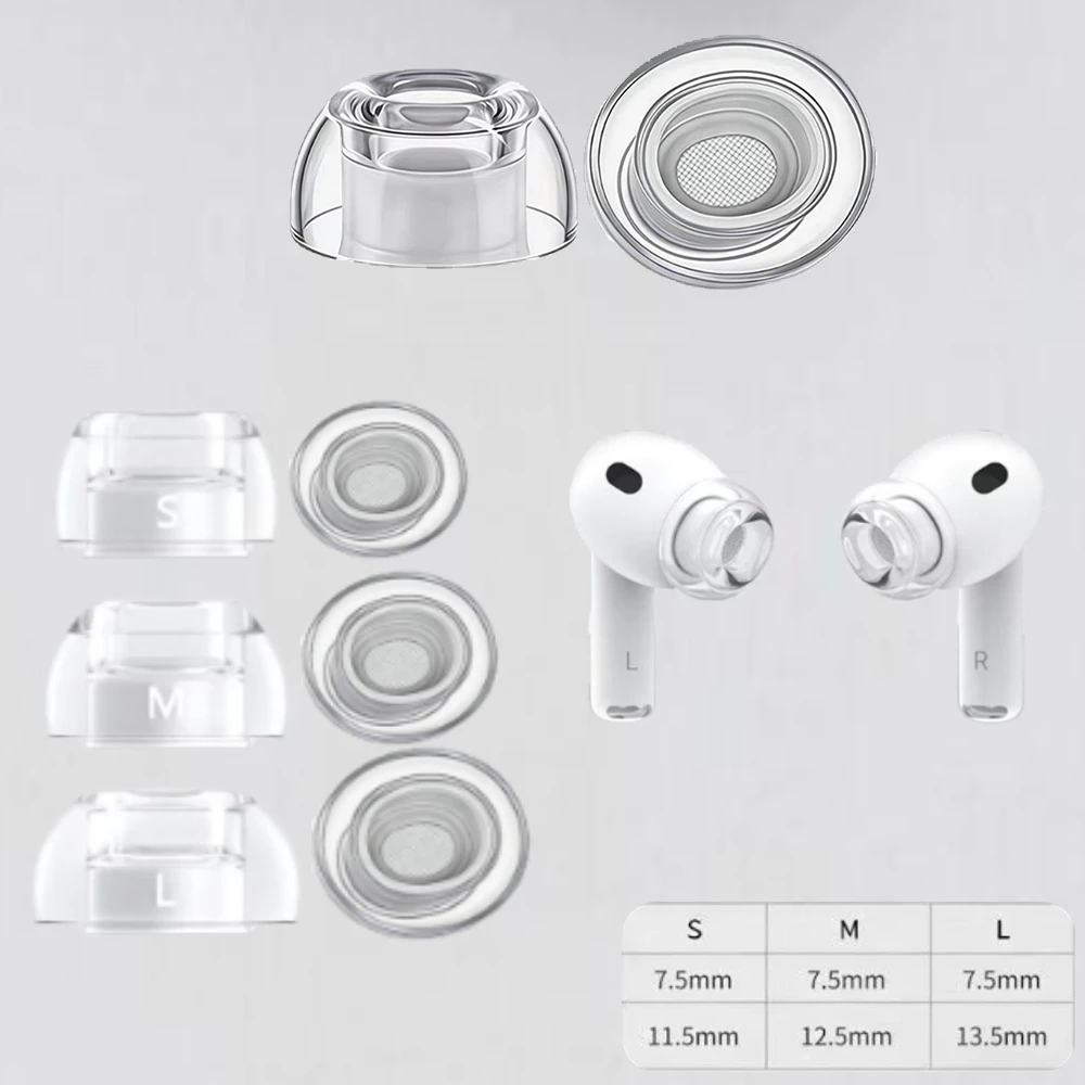 1/2 Pairs Liquid Silicone Ear Tips For AirPods Pro 3 Anti-Slip Noise Isolation Replacement Soft Ear Caps Comfort Earbuds Cover image 2