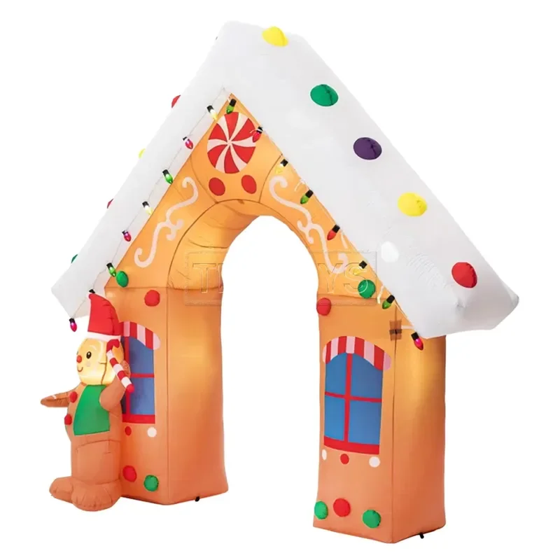 Inflatable Christmas Candy Cane Arch for Advertising and Event Decor Colorful Outdoor Decoration