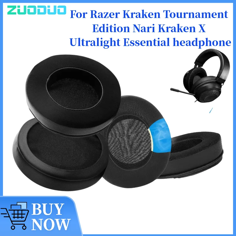 

ZUODUO Replacement Mesh/gel/Leather Ear pads for Razer Kraken Tournament Edition Nari Kraken X Ultralight Essential Headphones