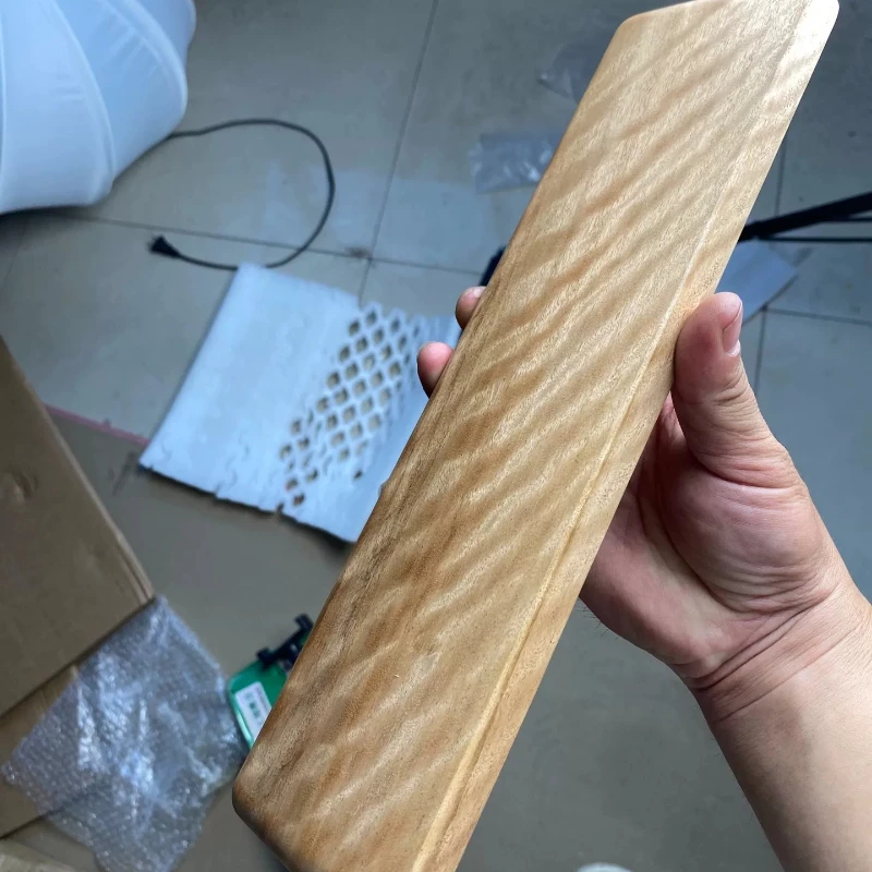 North American Black Walnut Wood Wrist Rest Custom Golden Water Ripples Palm Rest for Ergonomics Mechnical Keyboard Accessories