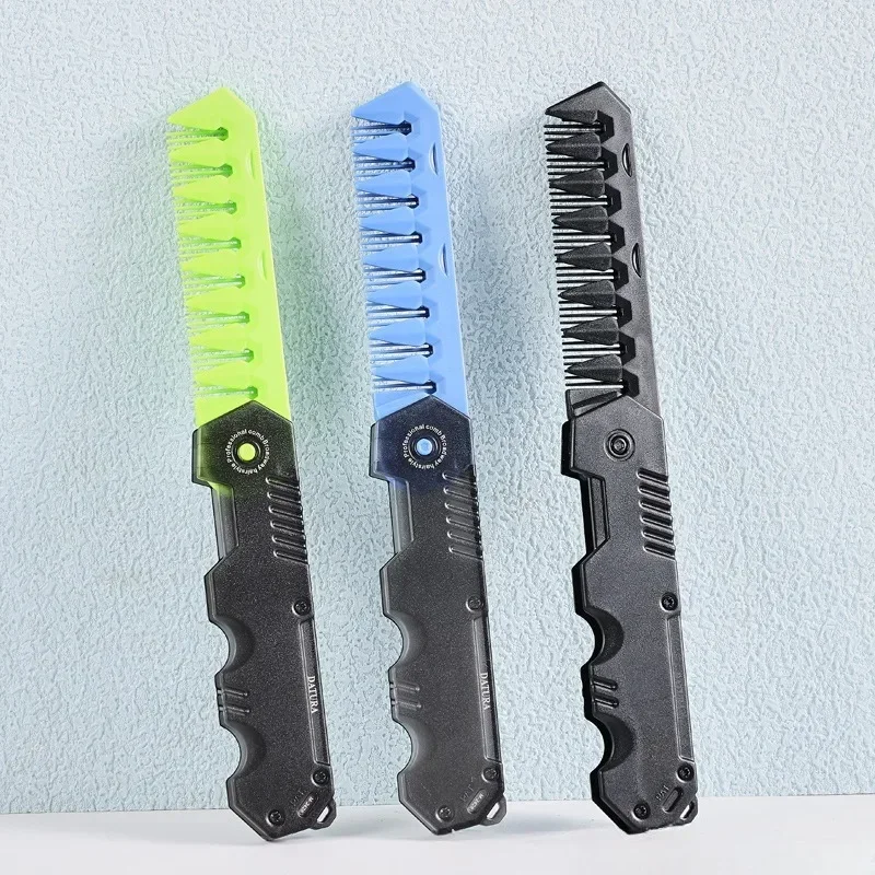 Multifuncional Portable Plastic Folding Pocket Combs Barber Men Oil Head Beard Combs Hair Styling Wide Tooth Combs