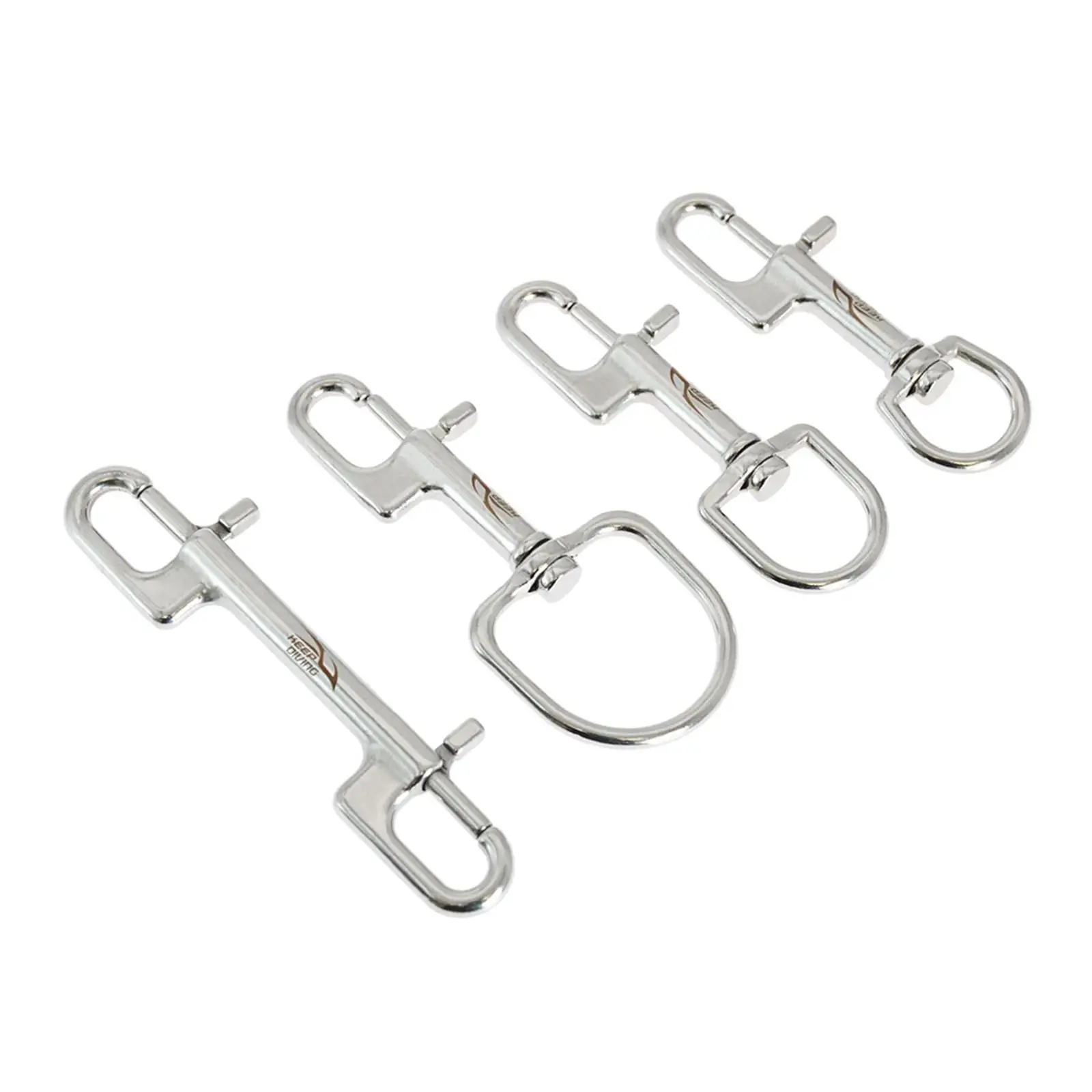 Stainless Steel Swivel Carabiner Diving Clips Marine Boat Material Spring Buckle Chains, Dog Tie-Out Cable,