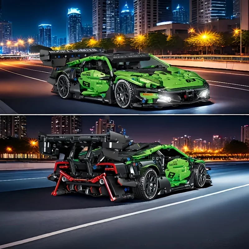 

1644 шт., технологический суперкар, строительный блок, городская скорость, знаменитая модель гоночного автомобиля, сборка, набор строительных блоков, игрушка, праздник, день рождения