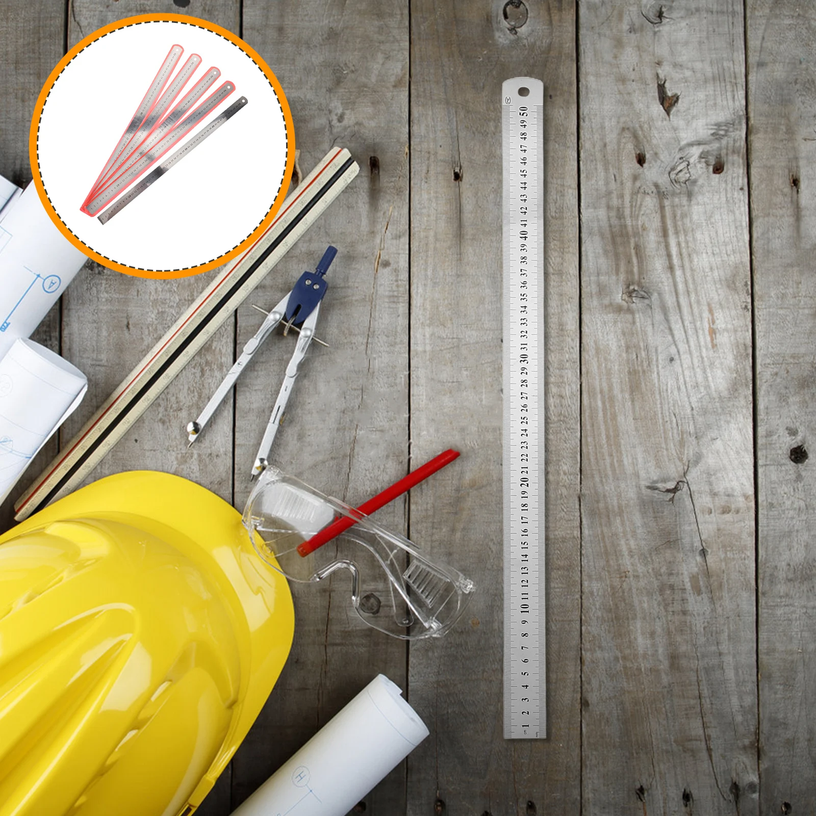 

Double-sided Graduated Steel Ruler Machinist Straight Edge Scale Stainless Measuring Metal Tool