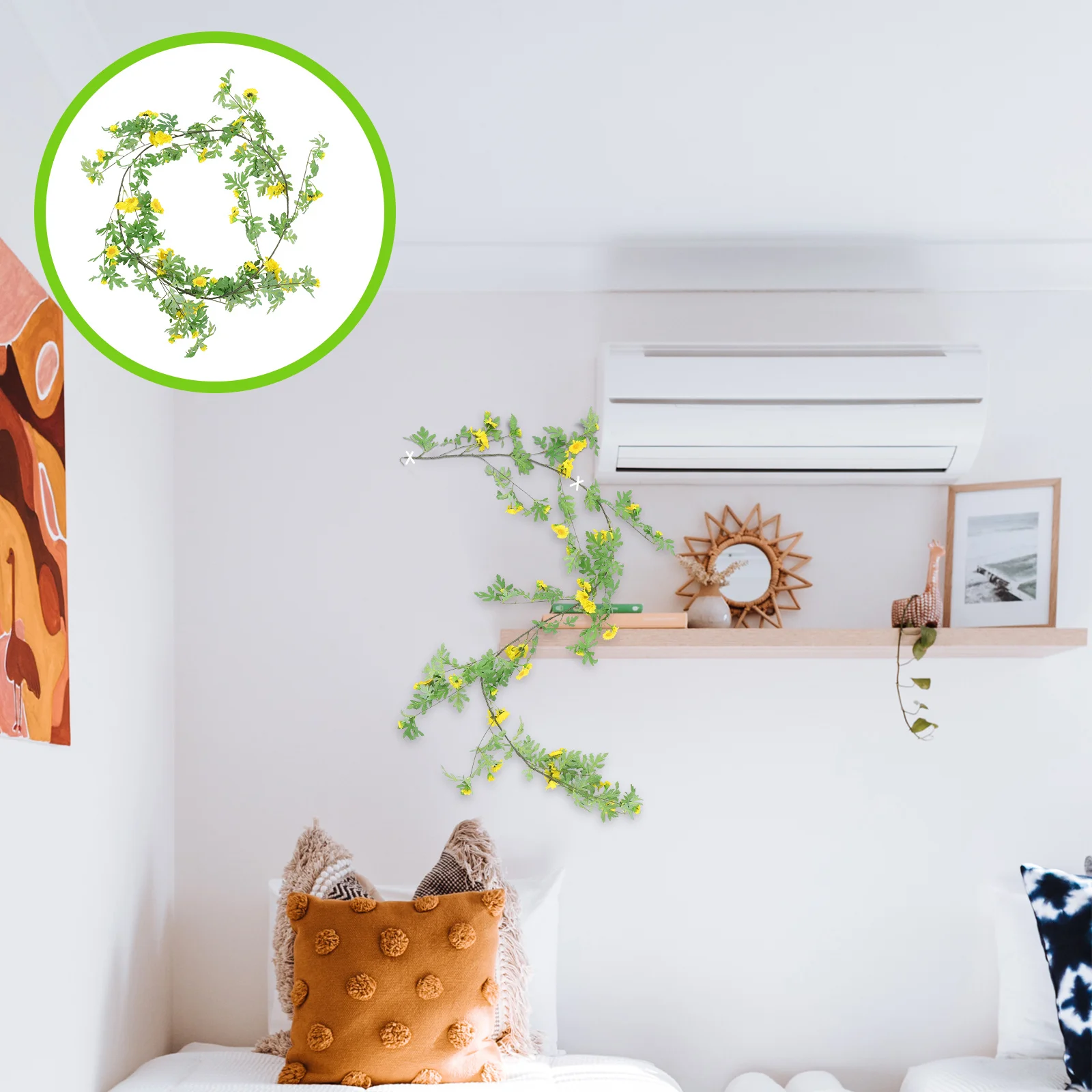 

1Pcs Artificial Daisy Vine Hanging Rattan Decor Simulation Flower Cane for Home Garden Party Wall Decoration Fake Floral Vine