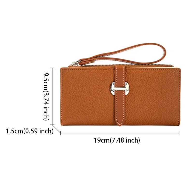 1pc Luxury Designer Women's Wallet PU Leather Long Purse for Women Card Holder Handbag with Zip Pocket Simple Clutch Bag