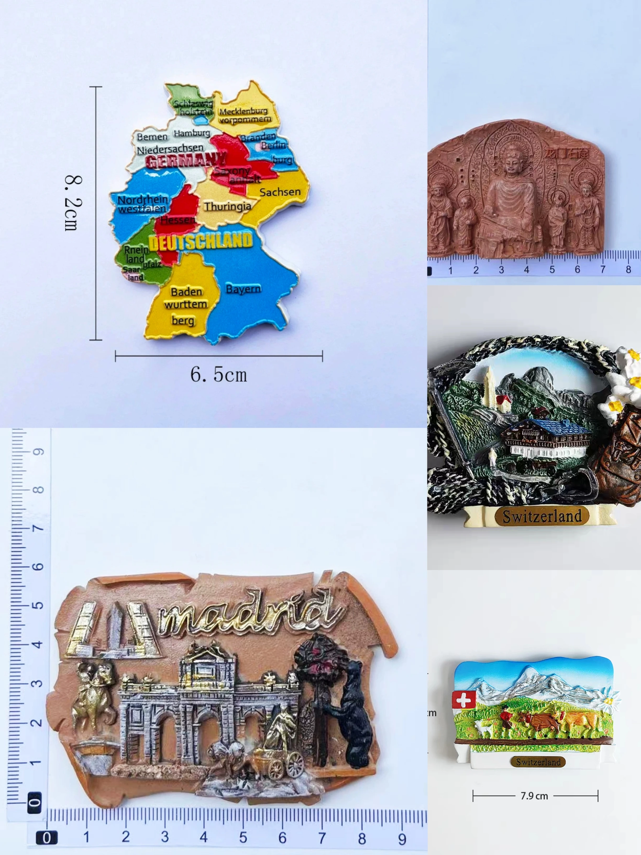 National Tourist Souvenir Hungary Dubai Thailand Poland Egypt Italy Australia Germany Spain Belgium Resin Refrigerator Magnet