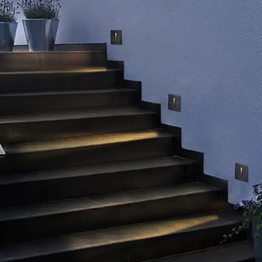 

220V Step Light Emitting Diode Aluminum Waterproof Wall Light Recessed Stair Lighting
