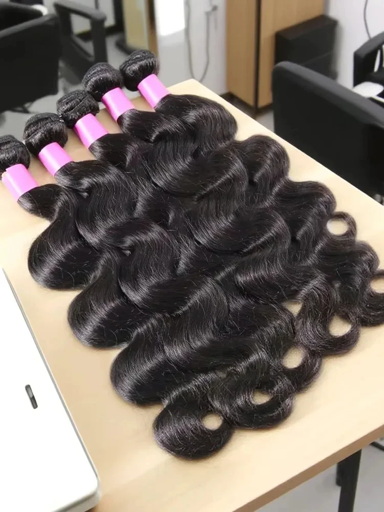 

16A 30 32 Inch Body Wave Human Hair Bundles Natural Black 1 3 4 Bundles Remy 100% Unprocessed Virgin Raw Human Hair Extensions