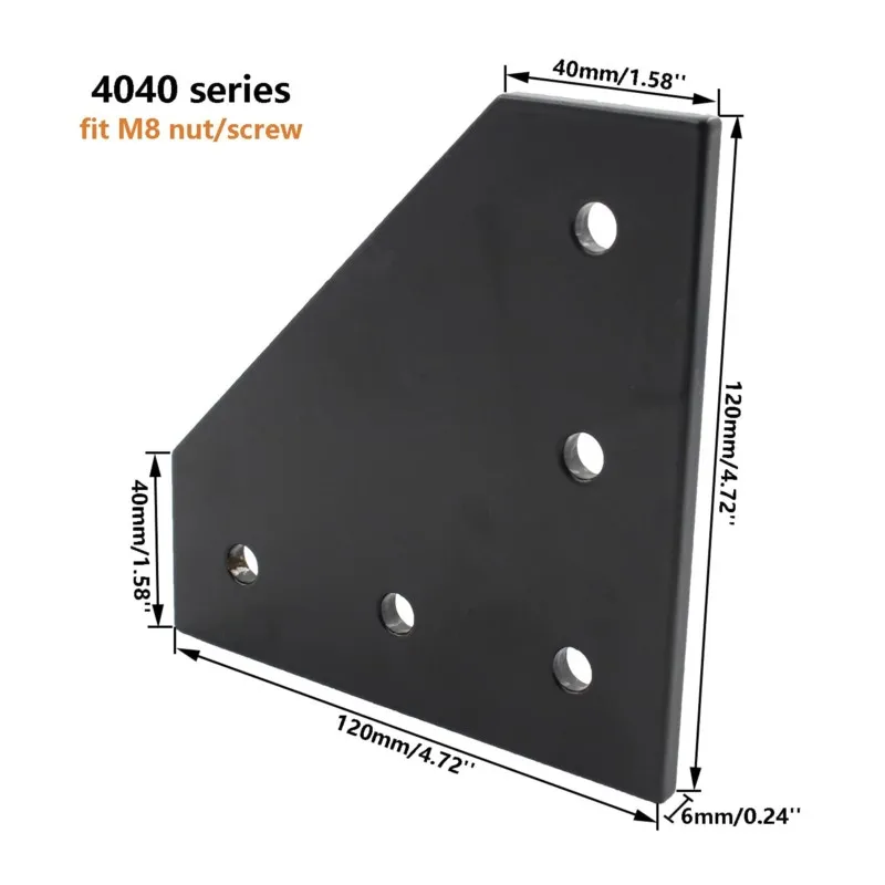 4pcs/lot Corner Bracket Plate T/L Shape 5 Holes 90 Degree External Connection Plate 4040 Aluminum Alloy Extrusion Profile 4040