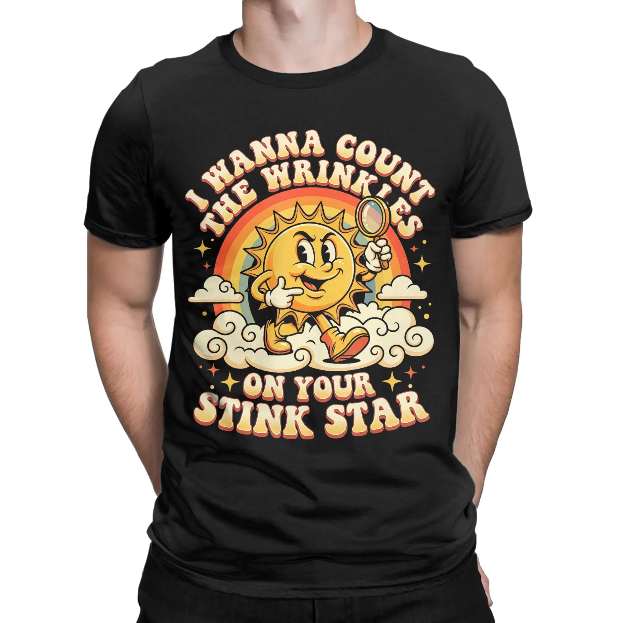 I Wanna Count The Wrinkles On Your Stink Star Men's T Shirts  Casual Tee Shirt Short Sleeve Round Collar T-Shirts  Clothes