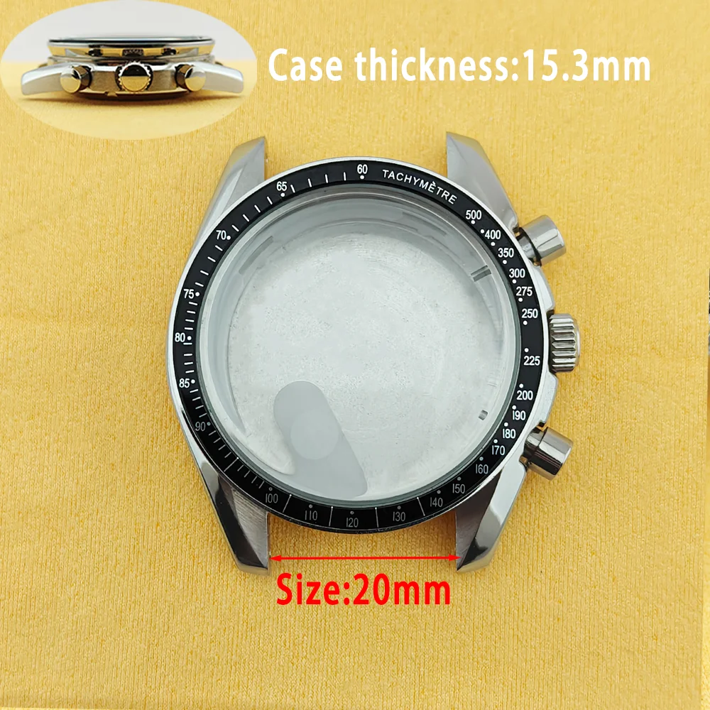 VK63 Case Moon Case Watch 39.7MM Metal Case Moon Pattern Back VK63 Chronograph Case Fits For Speed Master VK63 Case VK64 Case image 6