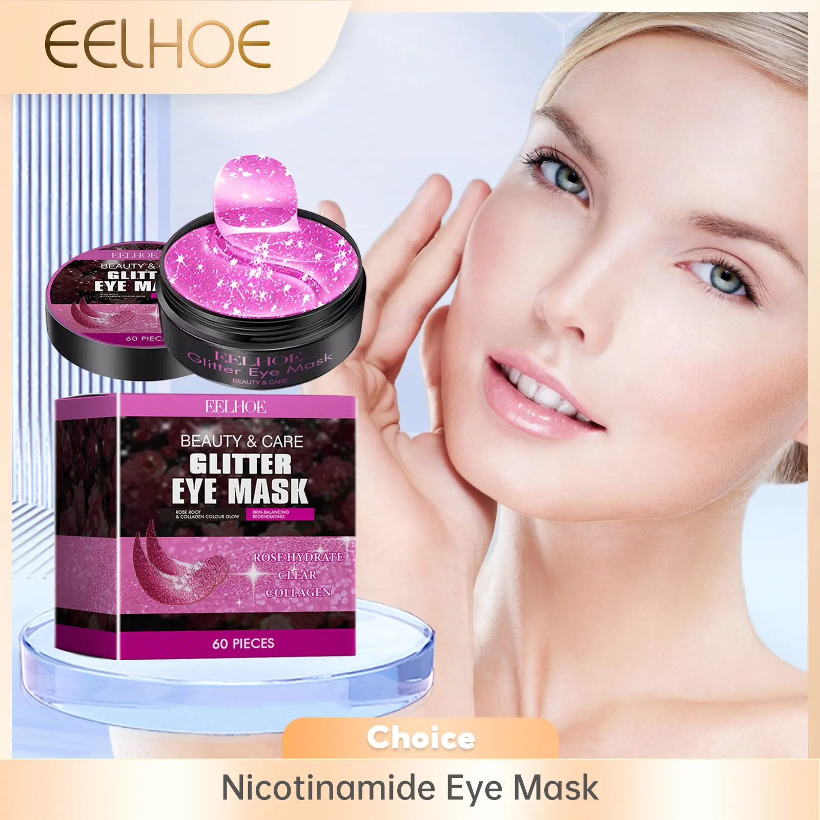 

EELHOE Eye Patches Collagen Mask Korean Skin Lifting Firming Dark Dark Circles Remove Puffiness Hyaluronic Acid Eye Repair Serum