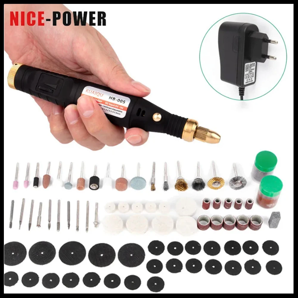 Portable Engraving Pen Professional DIY Wood Polishing Carving Tool Set Mini Grinder Drill Engraver Wired Electric Dremel Kit