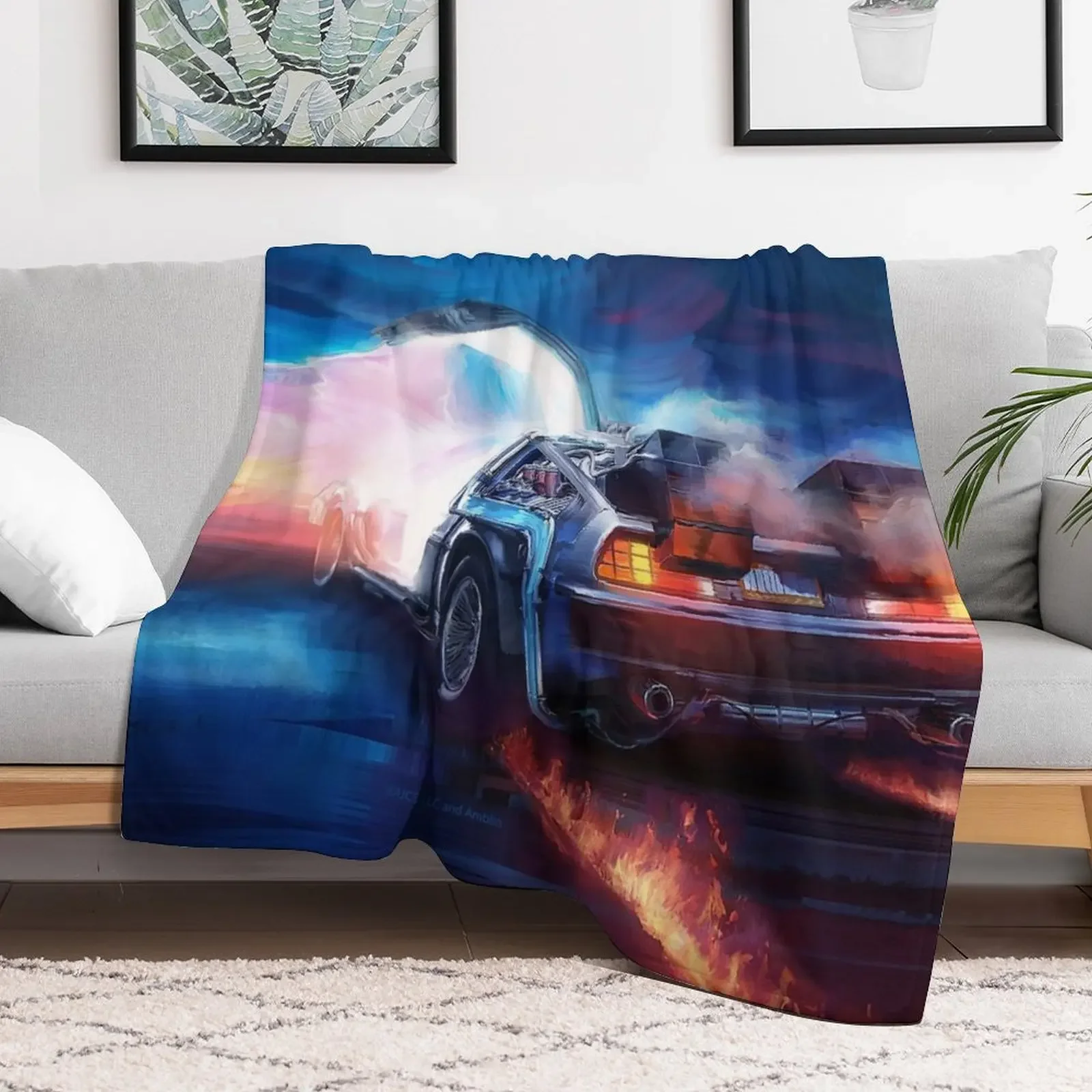 العودة إلى المستقبل Delorean Time Machine Throw Blanket Luxury St Plaid Giant Sofa Bed بطانيات عصرية