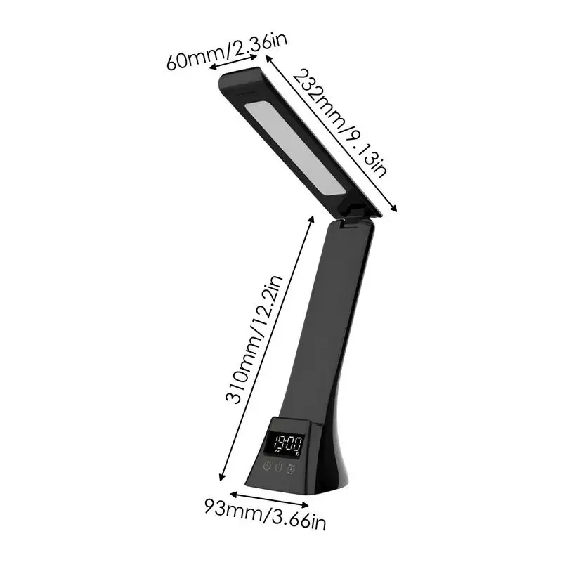 Imagem -06 - Recarregável Led Desk Lamp Home Desk Light com Alarme Relógio Dobrável Candeeiros de Mesa Touch Control Data Temperatura Braço Quarto