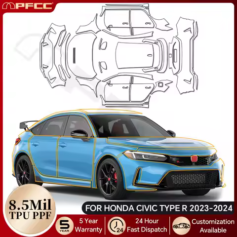 For Honda Civic Type R 2023 2024 TPU Paint Protection Film Car Body Clear Bra Pre-cut PPF Anti-scratch Resistant Invisible Cover