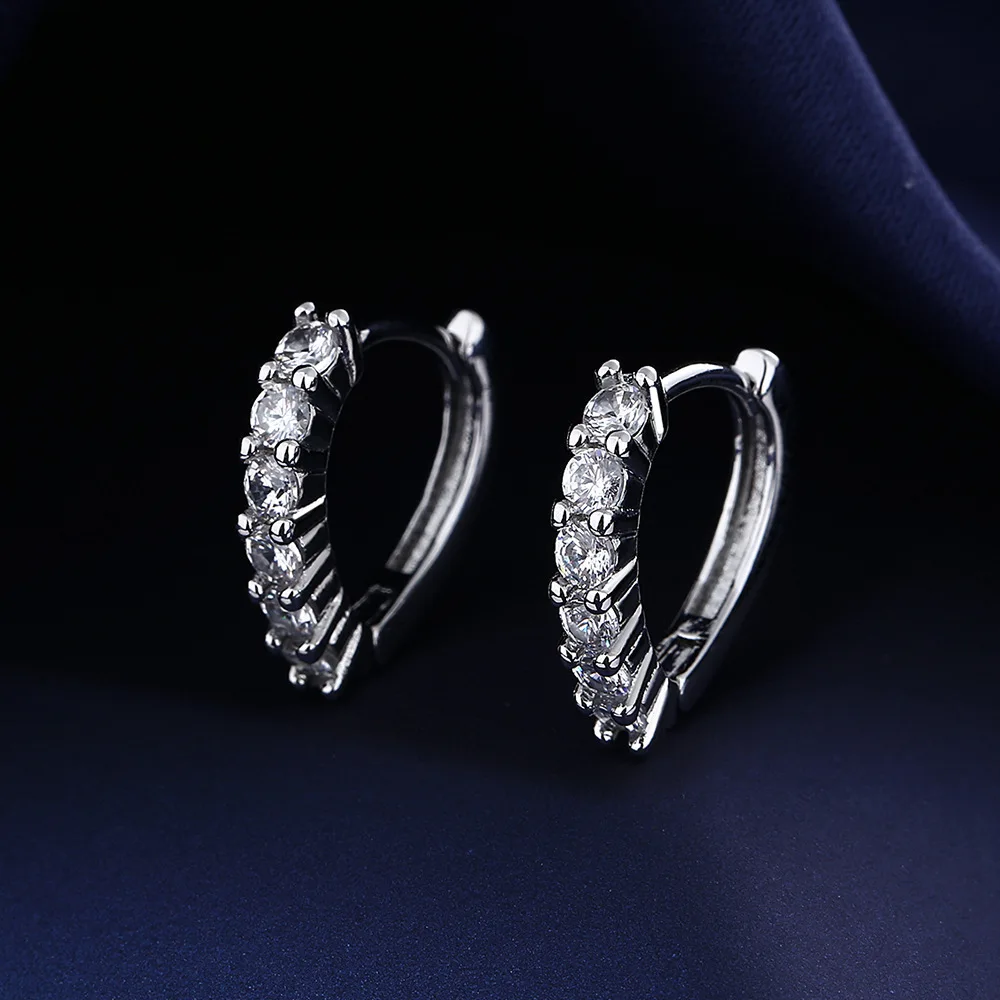 Kleiner Creolen-Ohrring aus 925er-Sterlingsilber mit Zirkonia für Mädchen und Kinder, schöne Aros Huggies-Ohrringe