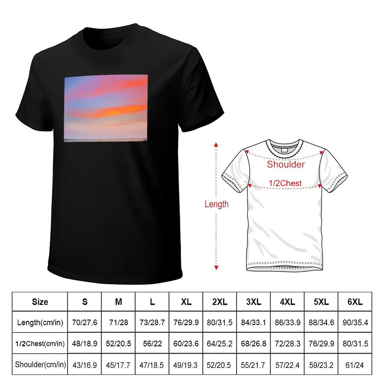 Pink Purple and Blue Summer Sunset Ocean View T-Shirt vintage clothes aesthetic clothes anime summer top t shirt men