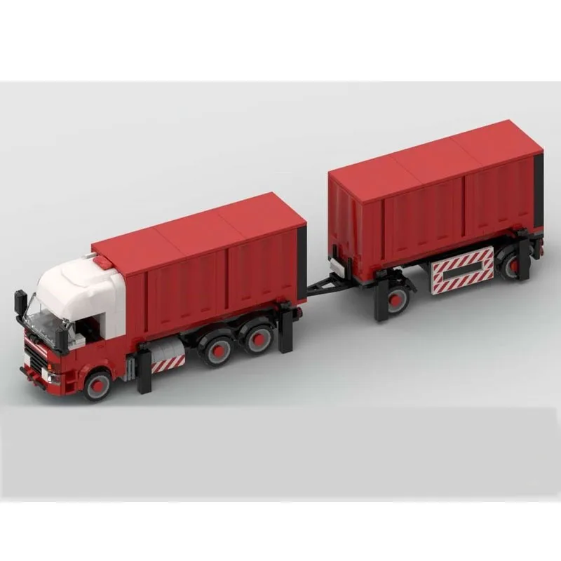 MOC-213072 نموذج مكعبات بناء شاحنة نقل البضائع في المدينة الجديدة، 493 قطعة، لعبة عيد ميلاد إبداعية هدية للأولاد والأطفال #4