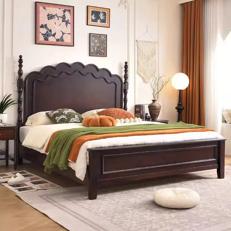 American retro French 1.8 meters antique double bed master bedroom high-end atmosphere princess wedding bed high