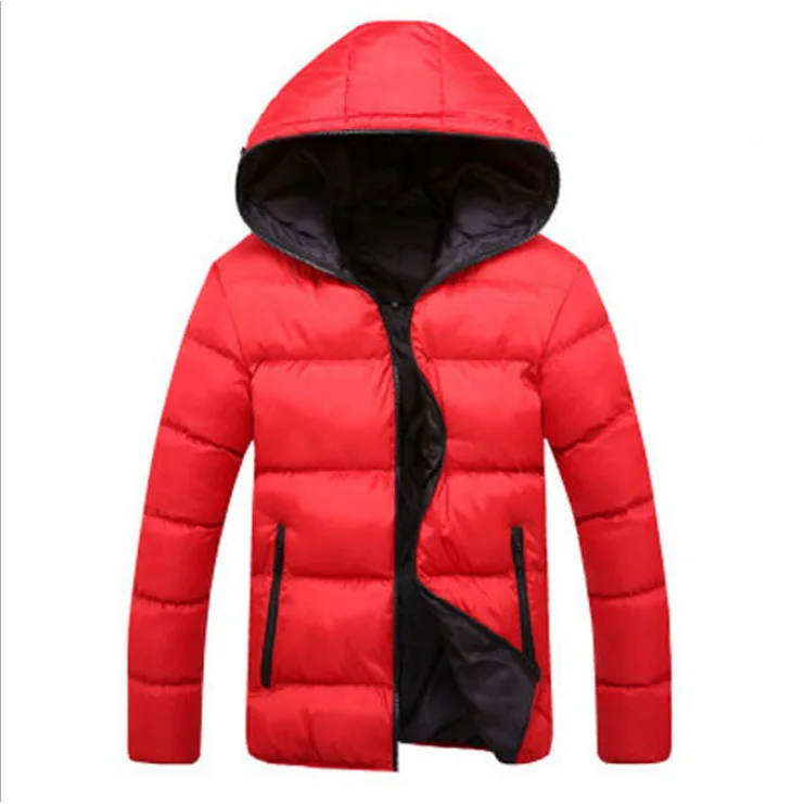 

Men's Winter Cotton Jaet Hooded Casual Anti-Cold Student Polyester Fiber Filled Long Loose Fit Coat with Side ket