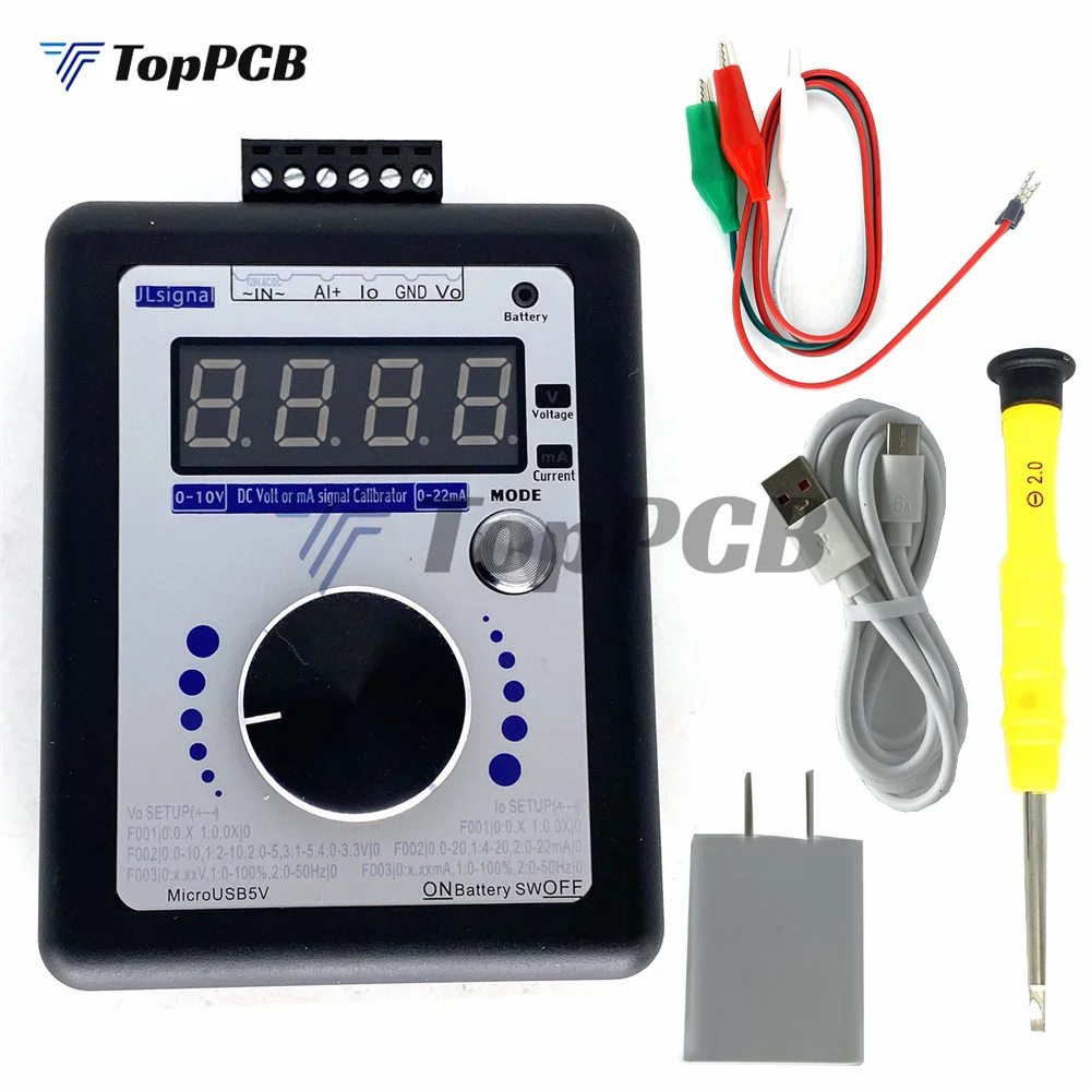 Type-C LED Digital Voltage Current Signal Generator 0-5-10V 4-20-22mA Adjustable Voltage Current for DCS PLC