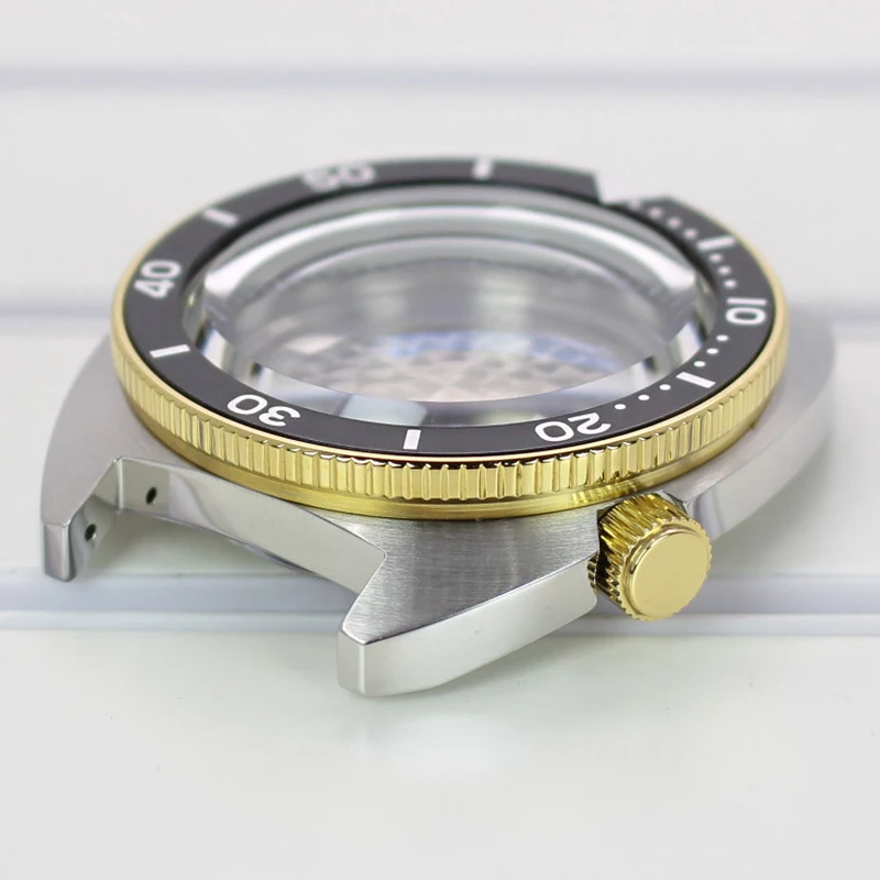 Silver Gold 41mm Watch Case Parts Sapphire Glass For Seiko NH35 NH36 NH34 NH38 Movement Watch 28.5mm Dial Modified Abalone 10bar