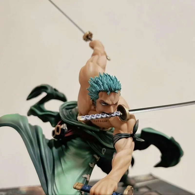 One Piece Handheld Solo Small Ornament Three Thousand World Anime Peripheral Male Birthday Gift Three Knife Flow One Piece Model view 2
