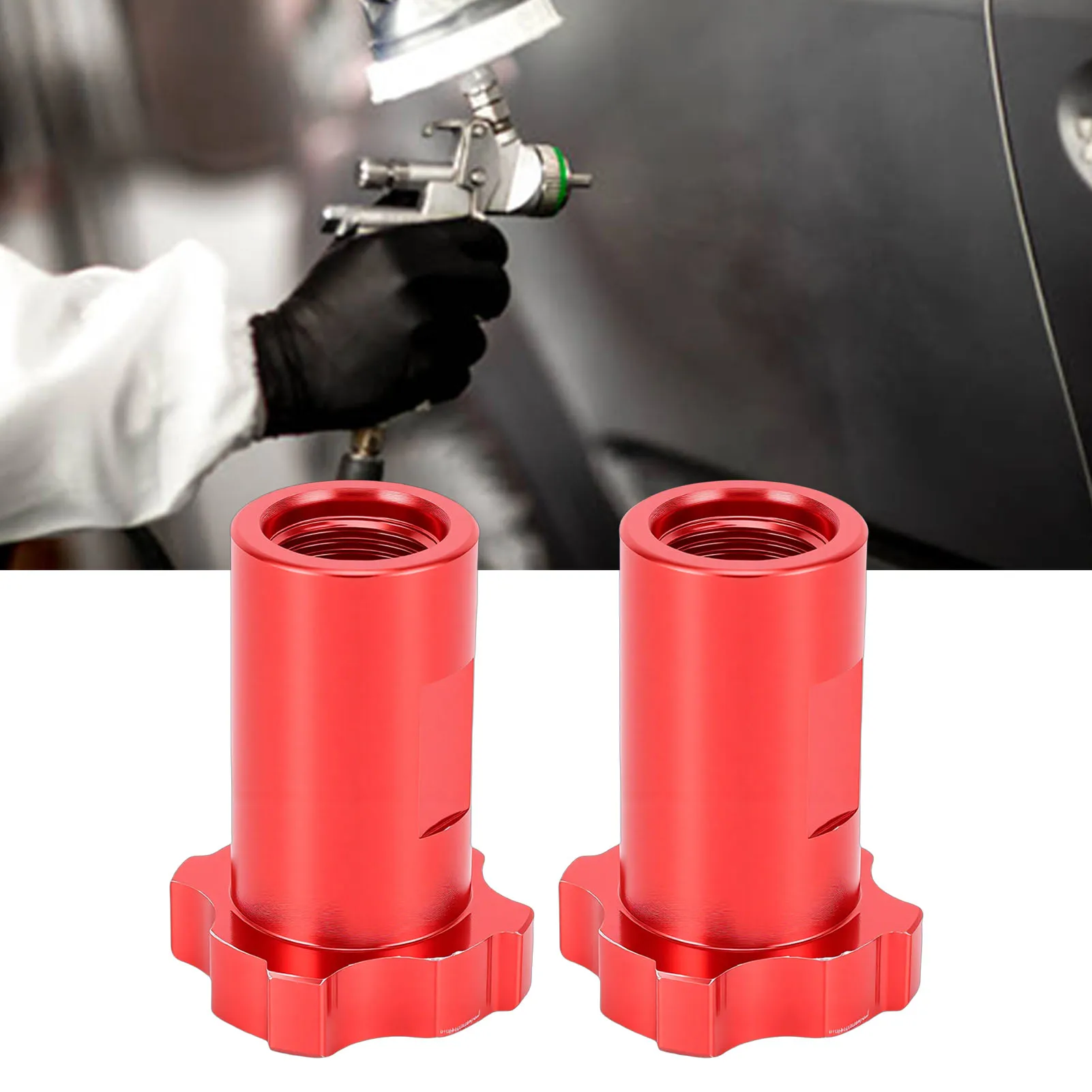 2Pcs Spray Gun Cup Adapter M14 Female Thread 1mm Pitch Aluminum Alloy Paint Sprayer Connector for Painting Tools
