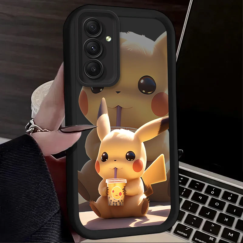 Pokemon Pikachu Phone Case for Samsung Galaxy S24 S23 S22 S21 Ultra Plus FE A54 A34 A14 A73 A53 A33 5G Soft Silicone Back Cover