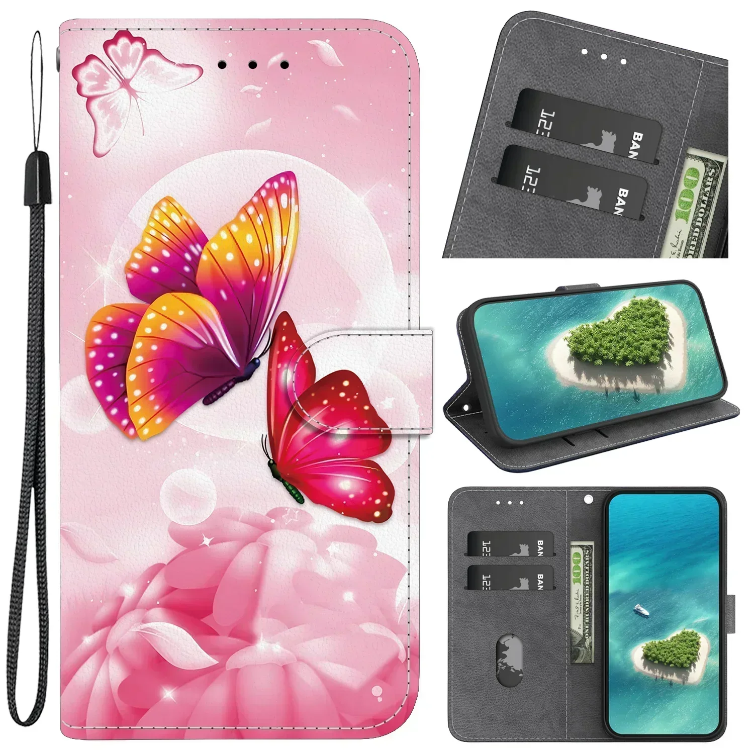 Fundas para Honor 200 90 80 70 50 Pro Lite SE Plus 5G Play 60 funda coque Flip Wallet fundas de teléfono Sunjolly