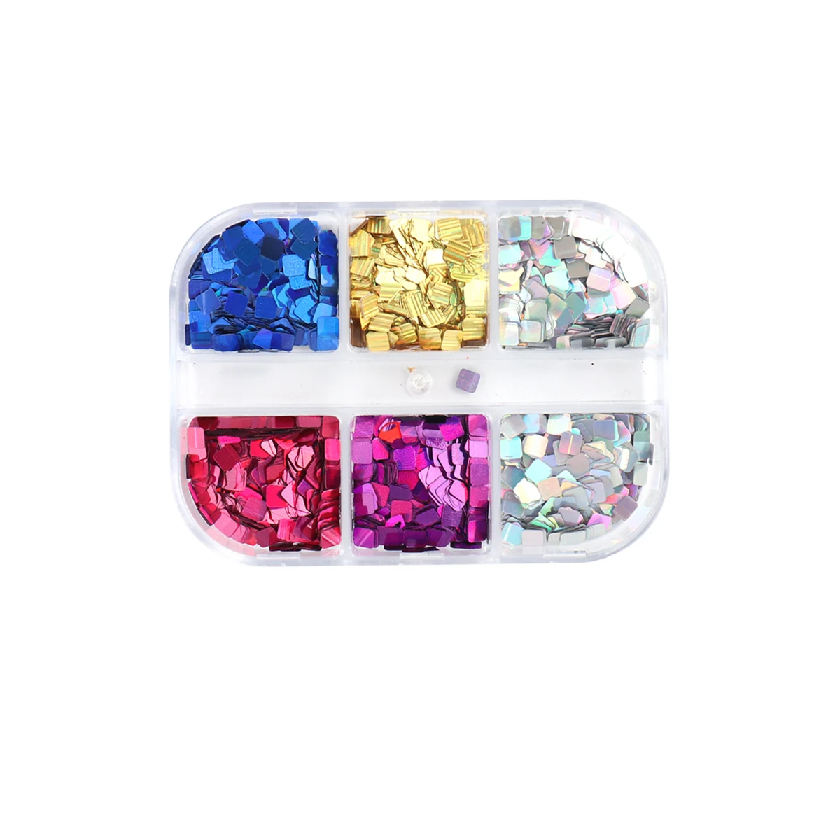 6 grilles Laser carré Nail Art paillettes mosaïque holographique Simple paillettes flocons échiquier Plaid décor Paillette manucure brillant