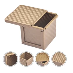 Square Loaf Pan with Lid, Toast Mold, Bread Pan, Pullman Loaf Pan with Cover, Non-Stick Mini Water Cube Toast Box
