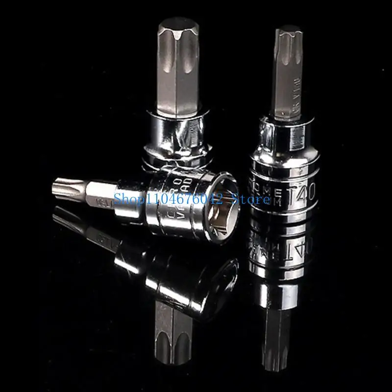 652F 10- Piece Tamper Proof Torx Bit Socket Set for Cr-V Steel Sockets for Hand Tool T10 T20 T25 T27 T30 T40 T45 T50 T55