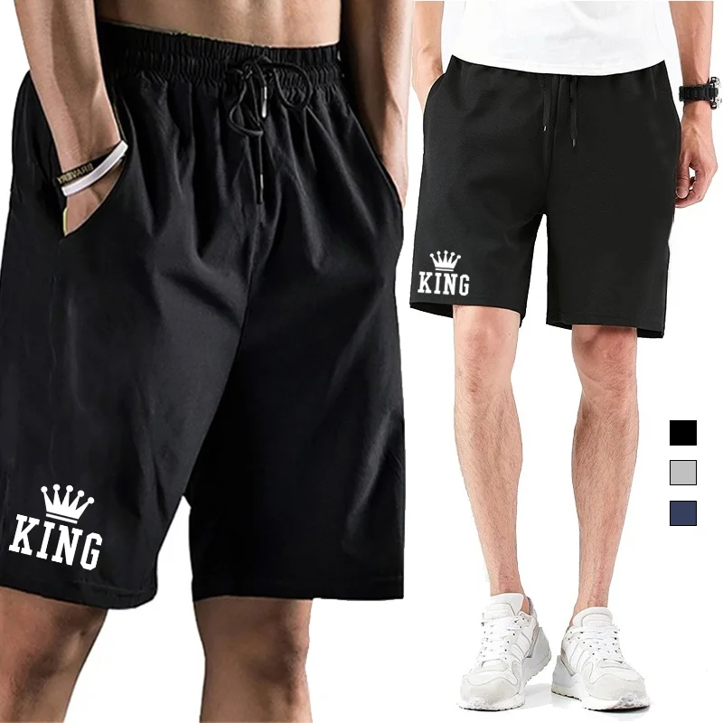 New Summer Mens Beach Shorts Travel Casual Fifth-pants Marshmello Print Men Sports leisure Pants outer wear trousers at home